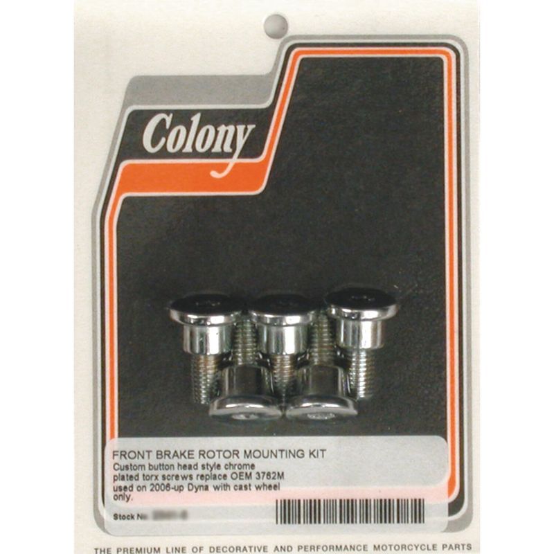 Skruvsats bromsskiva fram Colony krom Front cast wheel Dyna 06-17 m.fl. (5-pack)