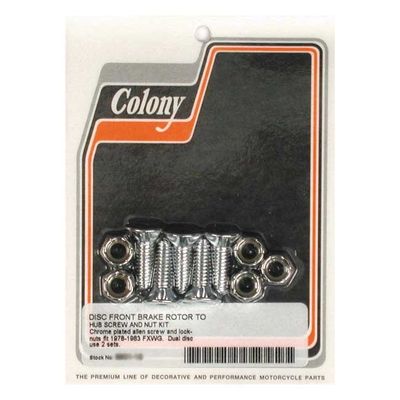 Skruv- och muttersats fram Colony krom FXWG 78-83 (5-pack)