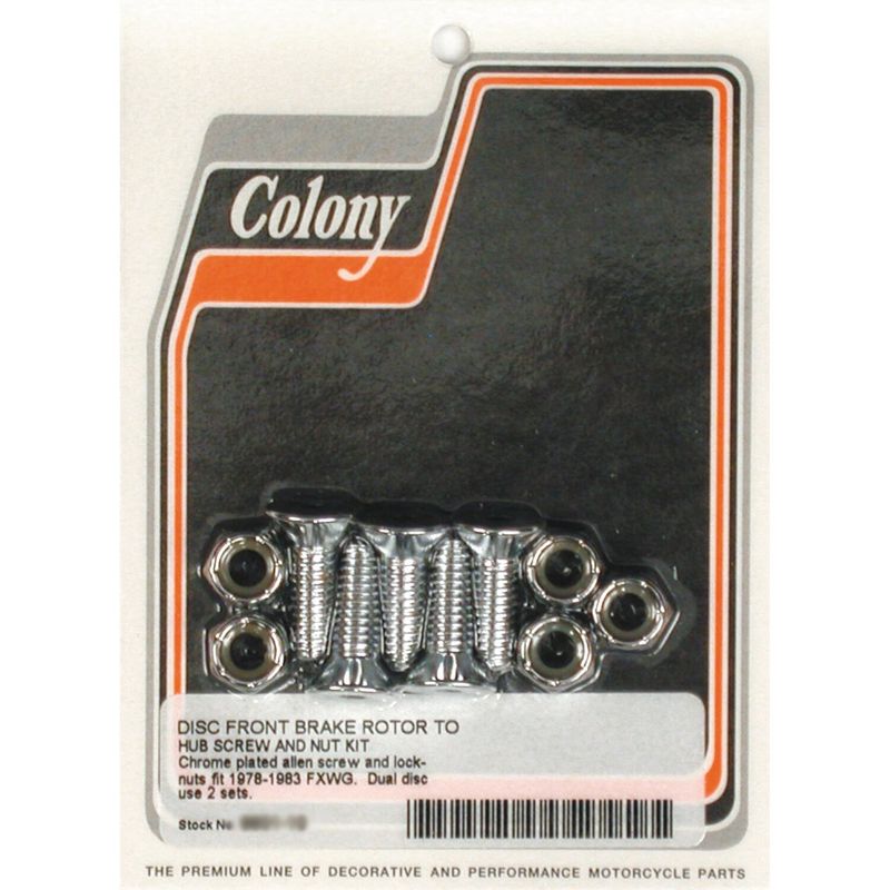 Skruv- och muttersats fram Colony krom FXWG 78-83 (5-pack)