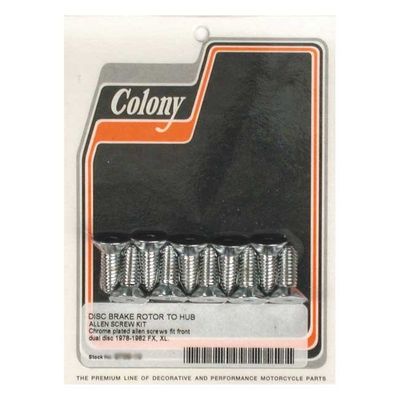 Skruvsats bromsskiva fram Colony krom FX, XL Sportster. With dual (10-pack)