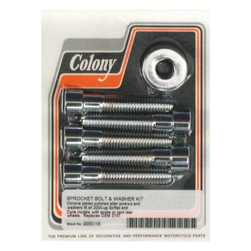 Skruvsats drev Colony polerad Softail 00-05