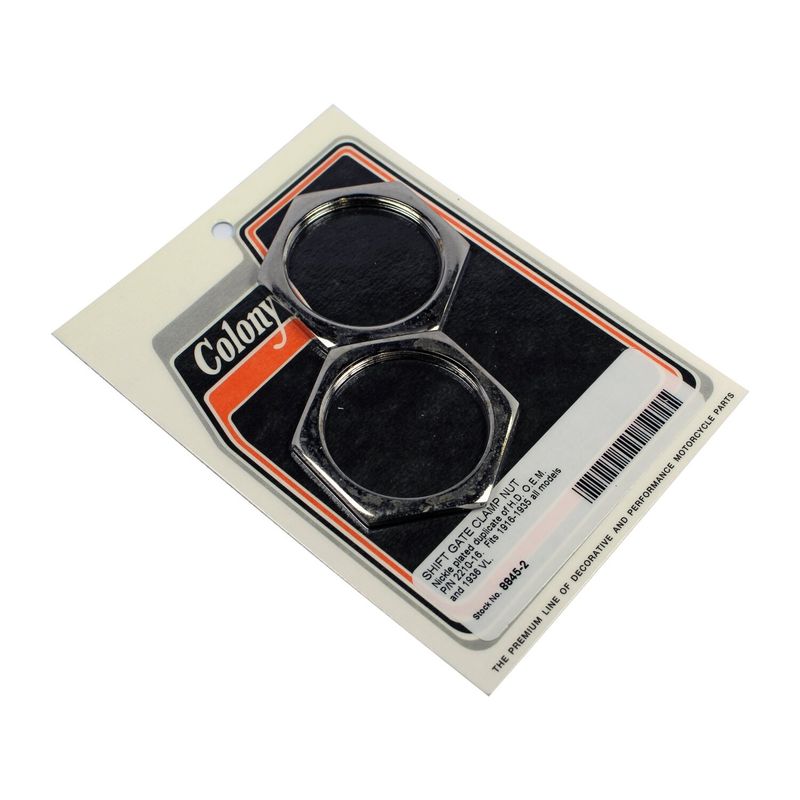 Muttrar klammer växelkulis Colony nickel 1916-1935 alla H-D (2-pack)