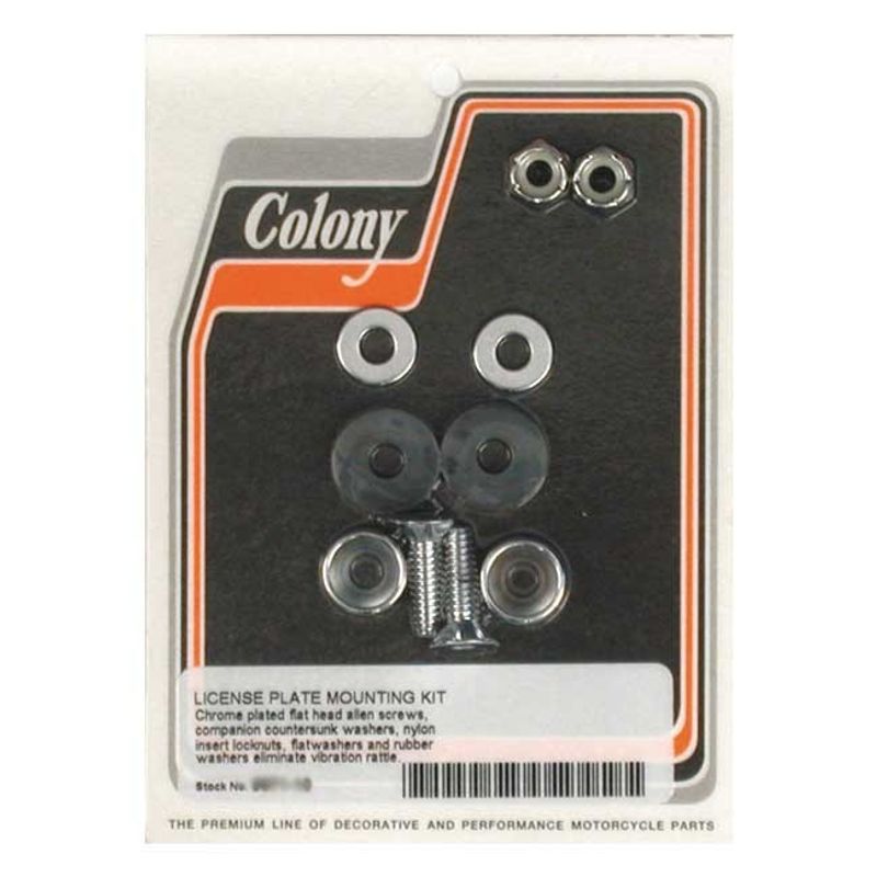 Monteringssats nummerplåt Colony Flathead Allen krom universal