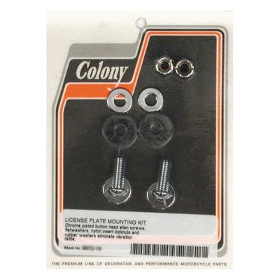 Monteringssats nummerplåt Colony Buttonhead krom universal