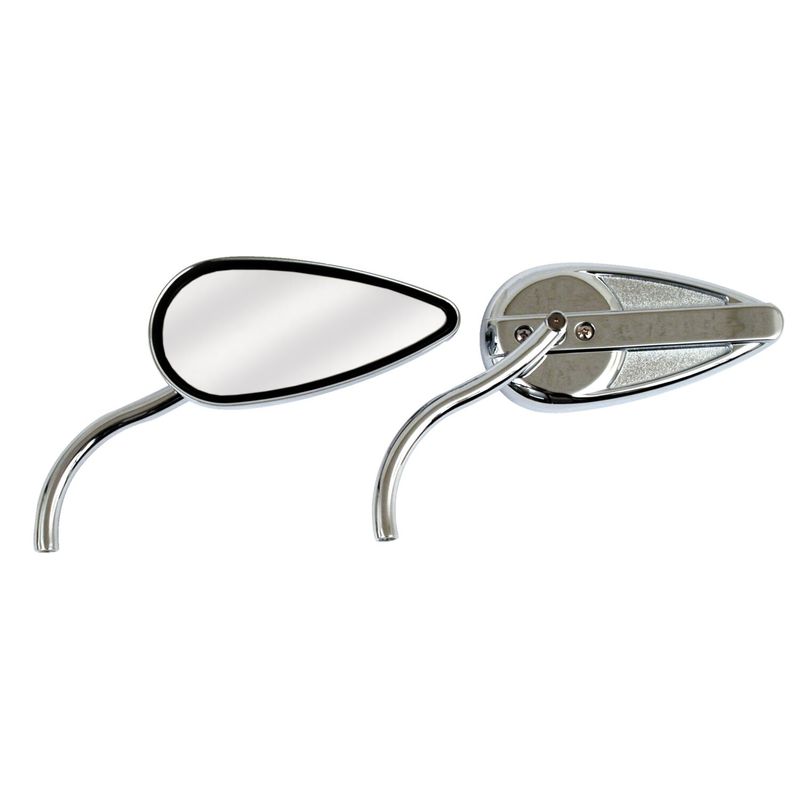 Speglar MCS retro droppform krom rund stam 65-UP H-D