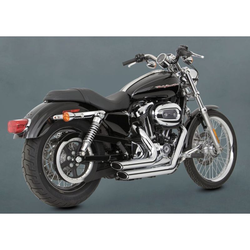 Avgassystem Vance & Hines Shortshots Staggered 2-1/2" krom XL Sportster 04-13