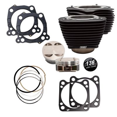 Kolvsats cylinder S&S 136" M8 models 17-25 svart