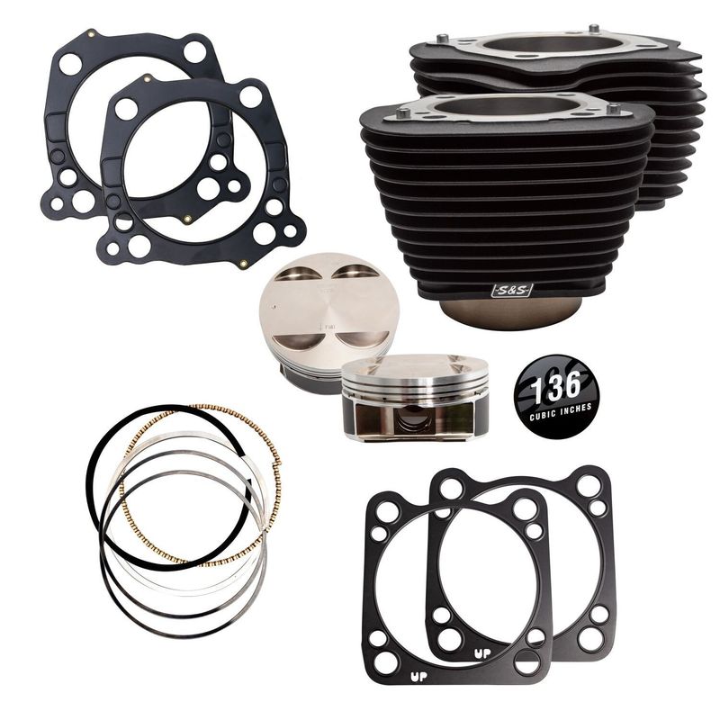 Kolvsats cylinder S&S 136" M8 models 17-25 svart