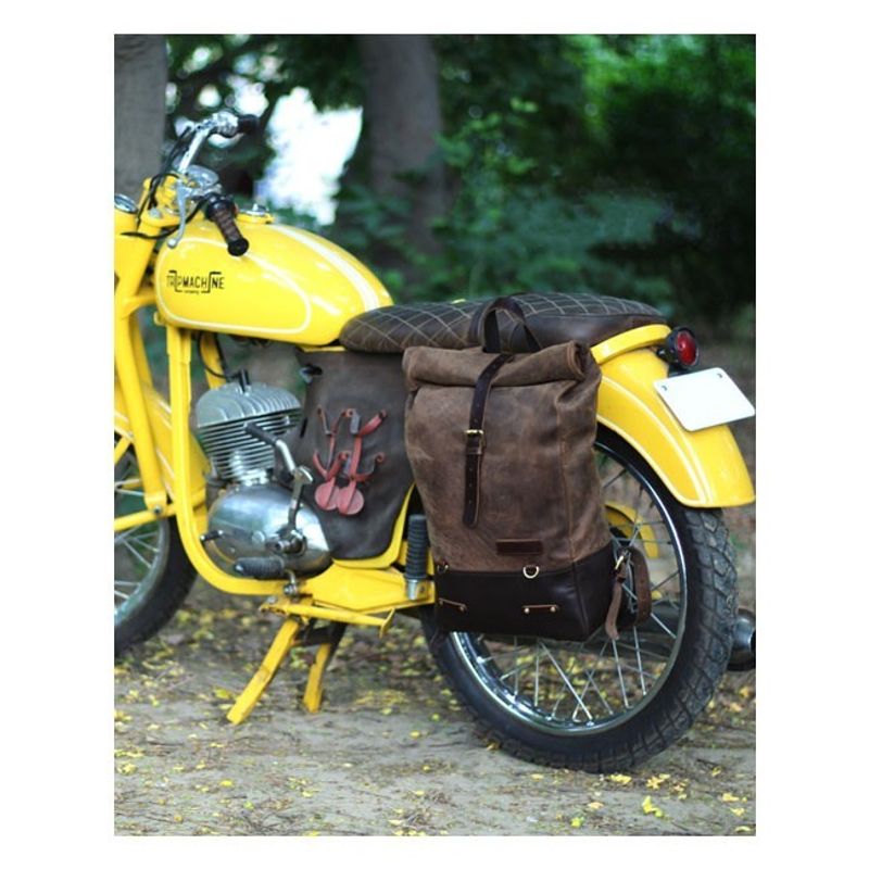 Ryggsäck/sidoväska Trip Machine Backpack/Saddlebag tobaksbrun