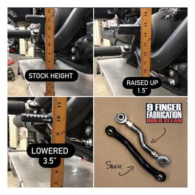 Bromslänk 9 Finger Fabrication LLC M8 Softail with mid controls 18-26 svart