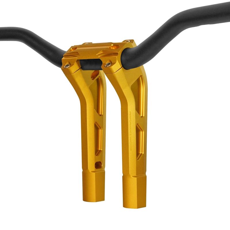 Riser Performance Machine PM Phatbar Ops 1-1/4" 12" guld H-D mech. or e-throttle with 0208-2195M-SMG