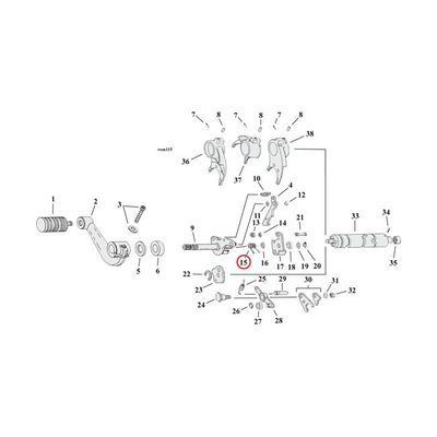 Torsionsfjäder växelarm MCS 5-speed XL Sportster 91-03 (10-pack)
