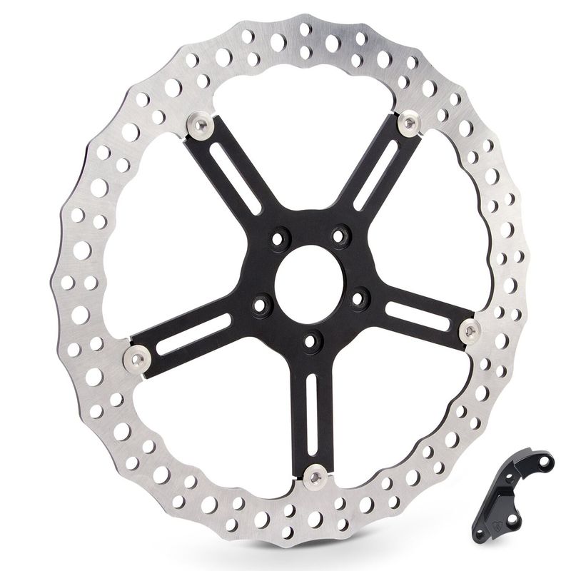 Bromsskiva fram Arlen Ness Jagged 15" vänster Left front Softail with