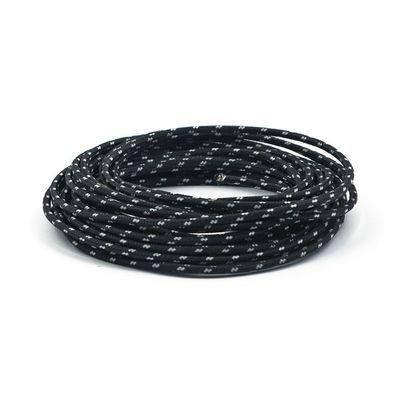 Elkabel tygklädd klassisk MCS 25 ft vit/svart