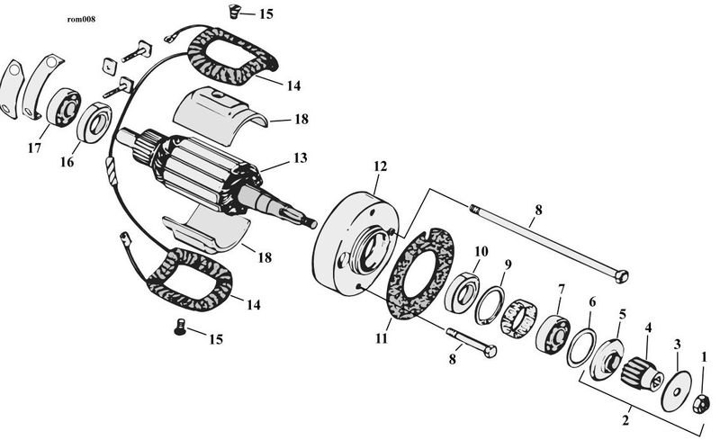 Sprängskiss generator Big Twin 58–69 och Sportster 58–81, position 8