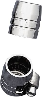 Slangändar räfflade med klammer Drag Specialties 3/8" krom (6-pack)