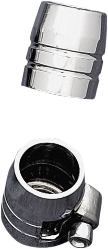 Slangändar räfflade med klammer Drag Specialties 1/4" krom (6-pack)
