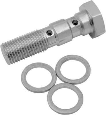 Banjoskruv Drag Specialties 24 3/8 krom stål dubbel
