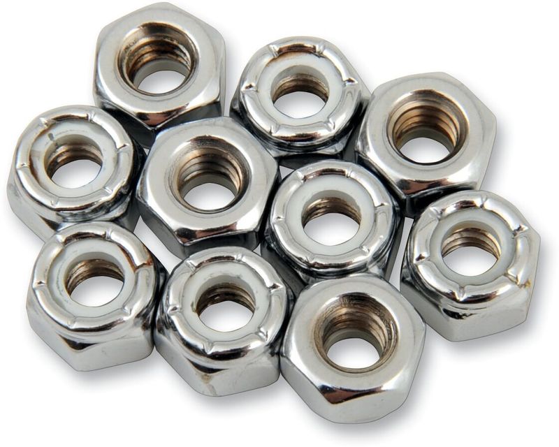 Muttrar insats Drag Specialties 1/4-20 nylon krom (10-pack)