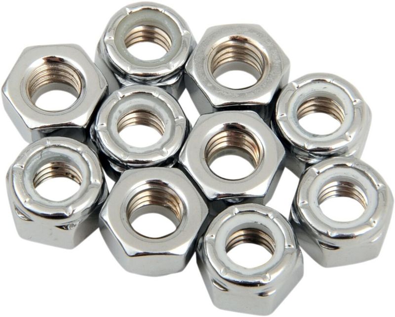 Muttrar insats Drag Specialties 5/16-18 nylon krom (10-pack)