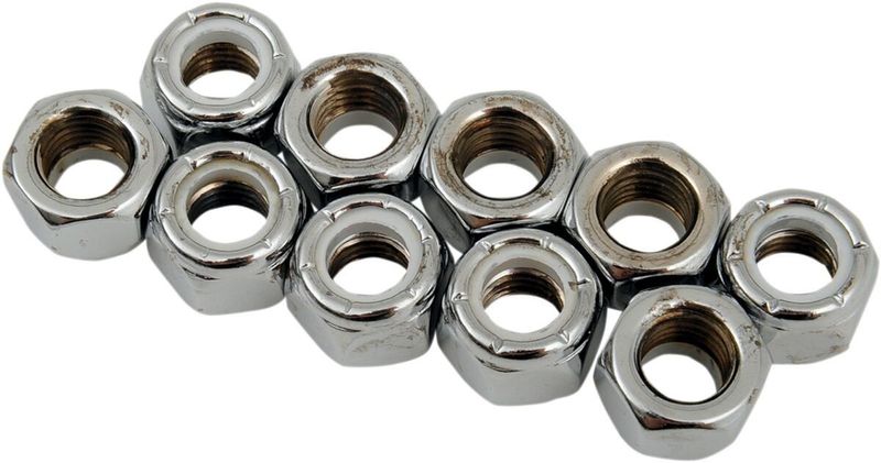 Muttrar insats Drag Specialties 5/16-24 nylon krom (10-pack)