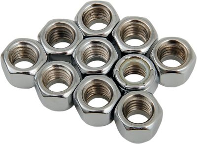 Muttrar insats Drag Specialties 3/8-16 nylon krom (10-pack)