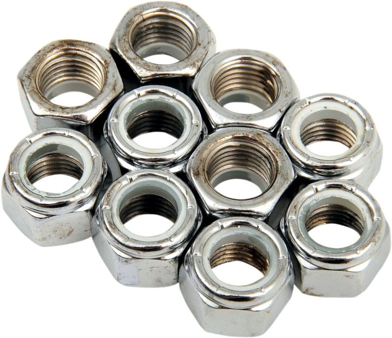 Muttrar insats Drag Specialties 7/16-20 nylon krom (10-pack)