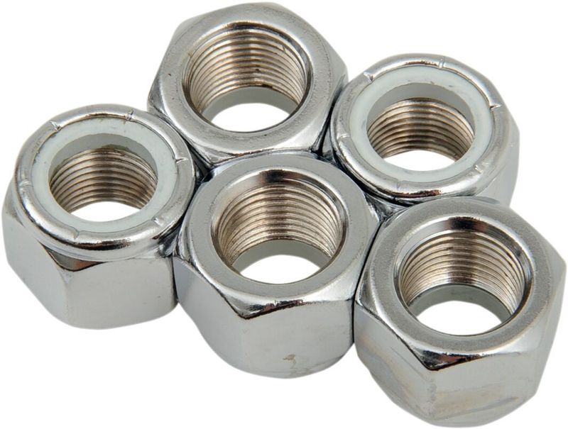 Muttrar insats Drag Specialties 5/8-18 nylon krom (5-pack)