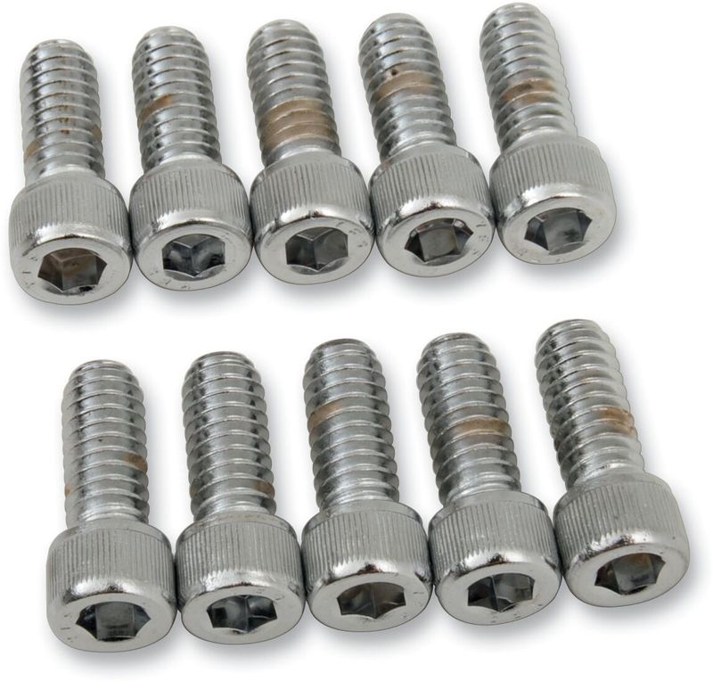 Insexskruvar Drag Specialties 1/4-20X0.625 1/4-20 räfflad krom (10-pack)