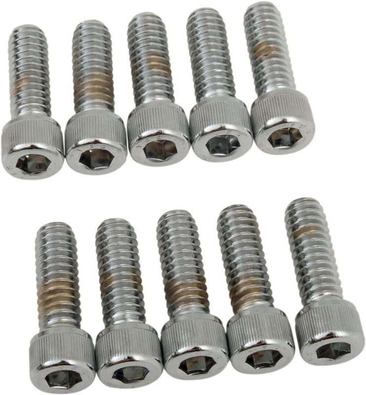 Insexskruvar Drag Specialties 1/4-20X0.75 1/4-20 räfflad krom (10-pack)