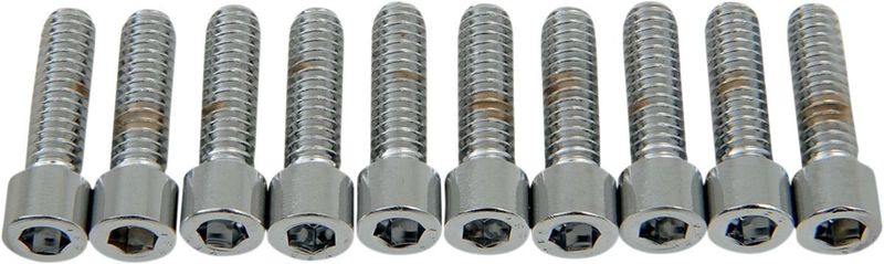 Insexskruvar Drag Specialties 1/4-20X0.875 1/4-20 slät krom (10-pack)