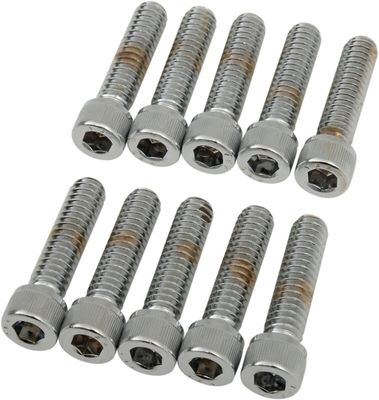 Insexskruvar Drag Specialties 1/4-20X1 1/4-20 räfflad krom (10-pack)