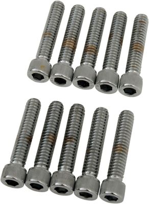 Insexskruvar Drag Specialties 1/4-20X1.25 1/4-20 räfflad krom (10-pack)