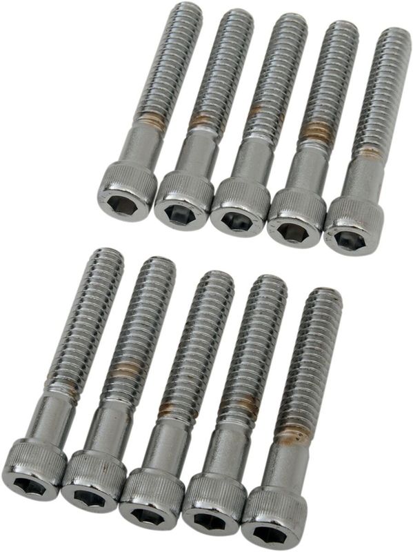 Insexskruvar Drag Specialties 1/4-20X1.5 1/4-20 räfflad krom (10-pack)
