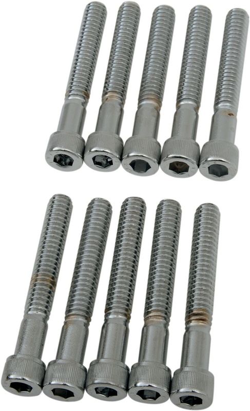 Insexskruvar Drag Specialties 1/4-20X1.75 1/4-20 räfflad krom (10-pack)