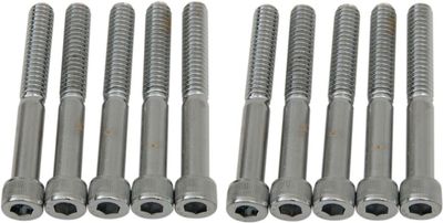 Insexskruvar Drag Specialties 1/4-20X2 1/4-20 räfflad krom (10-pack)