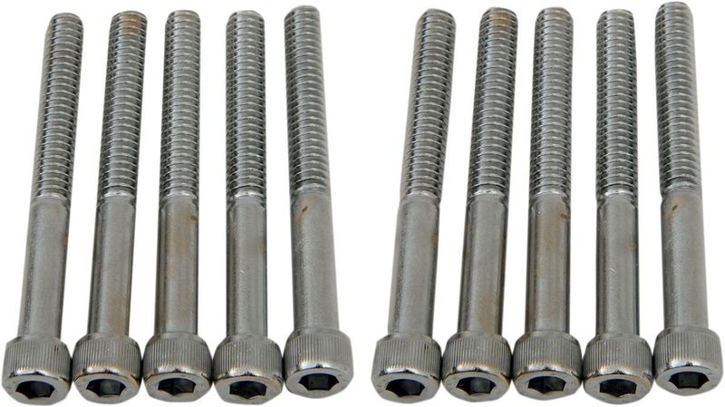 Insexskruvar Drag Specialties 1/4-20X2.25 1/4-20 räfflad krom (10-pack)