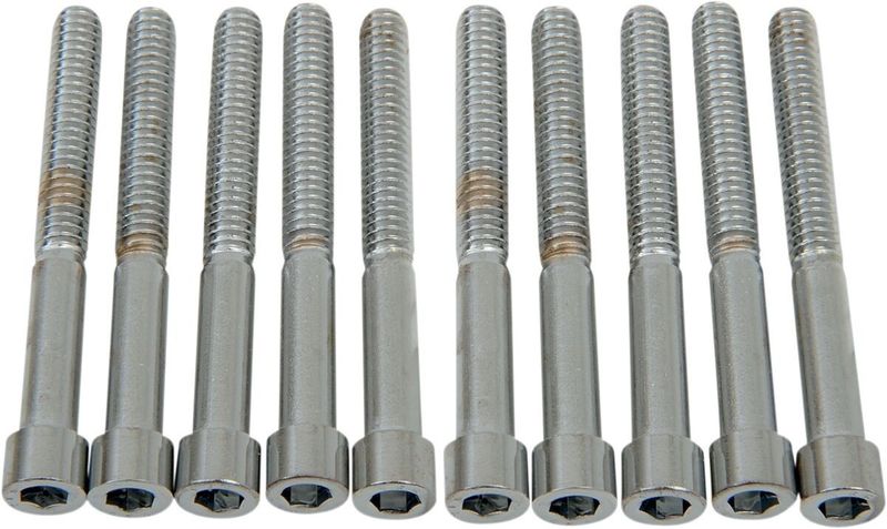 Insexskruvar Drag Specialties 1/4-20X2.25 1/4-20 slät krom (10-pack)