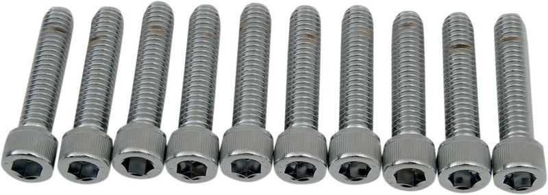 Insexskruvar Drag Specialties 5/16-18X1.5 5/16-18X1 räfflad krom (10-pack)