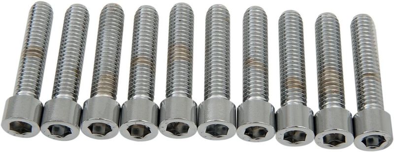 Insexskruvar Drag Specialties 5/16-18X1.5 5/16-18 slät krom (10-pack)