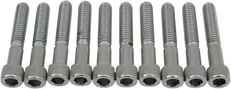 Insexskruvar Drag Specialties 5/16-18X1.75 5/16-18X1 räfflad krom (10-pack)