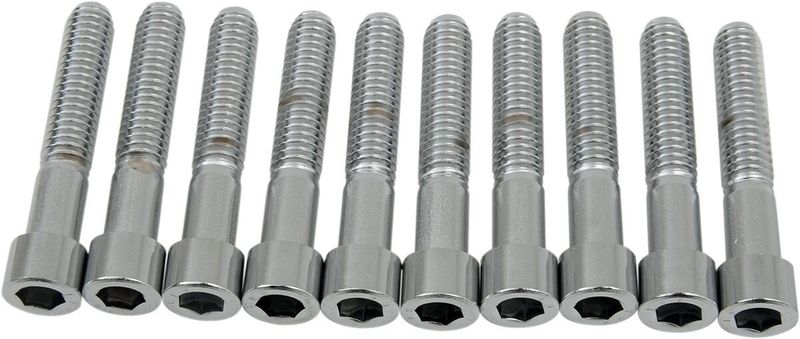 Insexskruvar Drag Specialties 5/16-18X1.75 5/16-18 slät krom (10-pack)