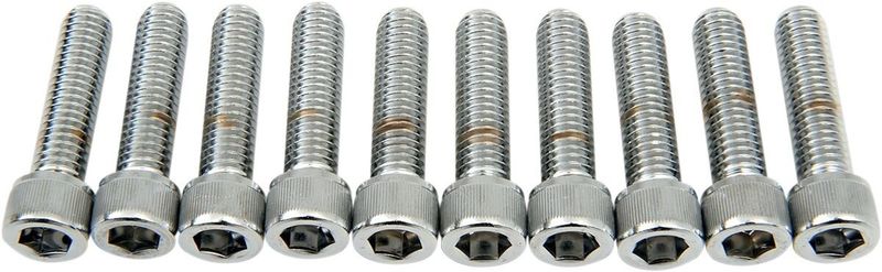 Insexskruvar Drag Specialties 3/8-16X1.5 3/8-16 räfflad krom (10-pack)