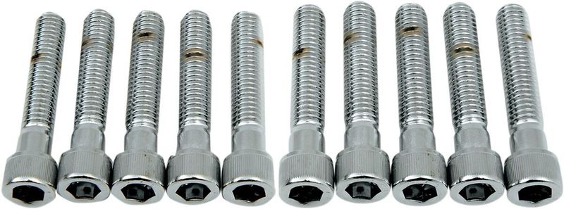 Insexskruvar Drag Specialties 3/8-16X2 3/8-16 räfflad krom (10-pack)