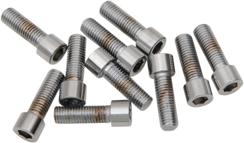 Insexskruvar Drag Specialties Fine 1/4-28X0.75 1/4-28 slät krom (10-pack)