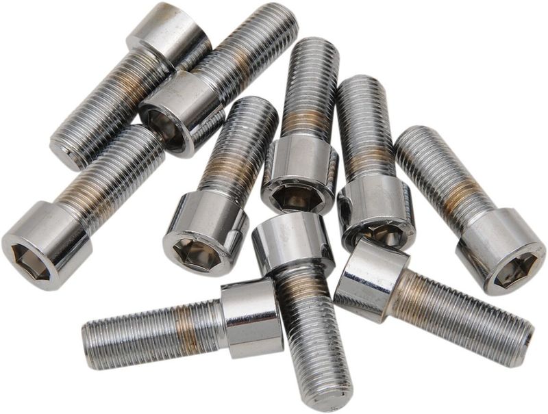 Insexskruvar Drag Specialties 3/8-24x3/4 slät krom 10-pack