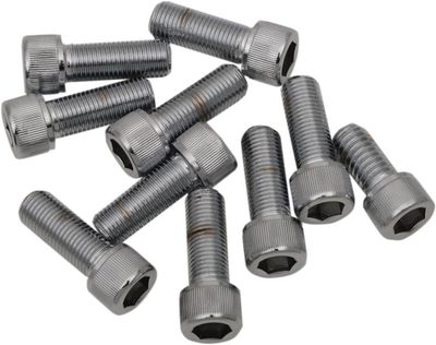 Insexskruvar Drag Specialties Fine 3/8-24X1 3/8-24 räfflad krom (10-pack)
