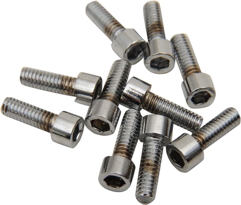 Insexskruvar Drag Specialties 8-32 1/2 räfflad krom (10-pack)