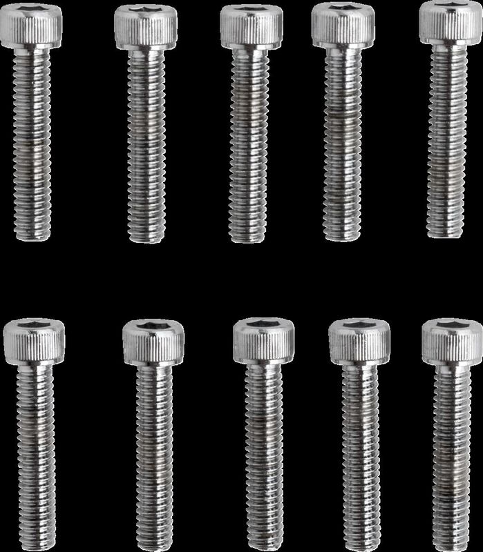 Insexskruvar Drag Specialties 8-32 7/8 räfflad krom (10-pack)