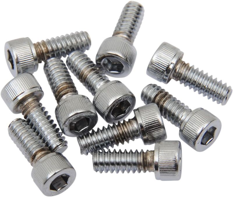 Insexskruvar Drag Specialties 10-24 3/8 räfflad krom (10-pack)